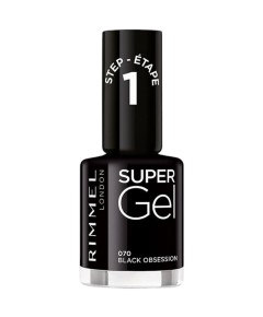 Rimmel London Super Gel Nail Polish Black Step 1