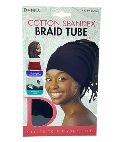 Premium Collection Cotton Spandex Braid Tube 22184 Black