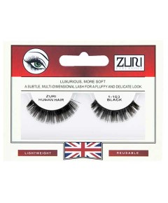 Zuri Human Hair Eyelashes 1 103 Black