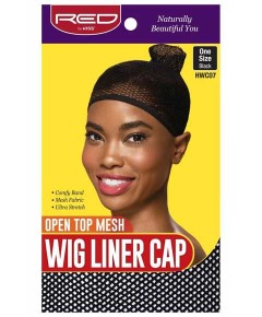 Open Top Mesh Wig Liner Cap Black HWC07