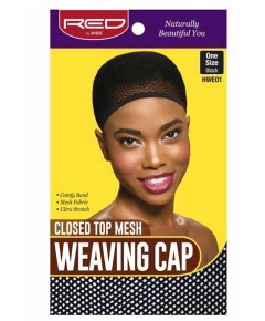 Closed Top Mesh Weaving Cap Black HWE01