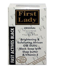First Lady Original Fast Actives Black Soap With Shea Butter And Vitamin E